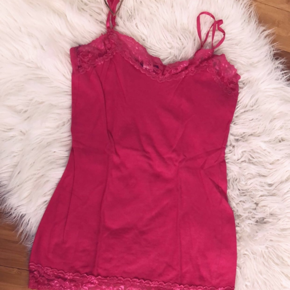 Hot Pink lace tank top